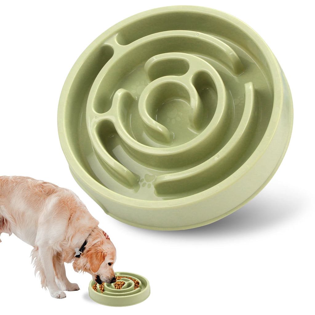 Slow Feeder Dog Bowl – Anti-Gulp Maze Bowl for Healthier Eating, Non-Slip Base