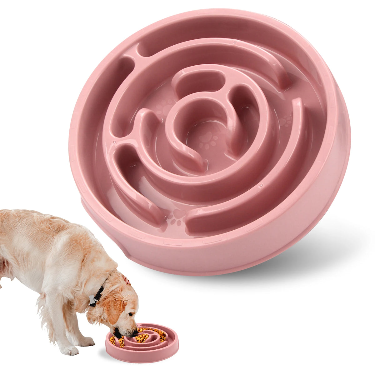 Slow Feeder Dog Bowl – Anti-Gulp Maze Bowl for Healthier Eating, Non-Slip Base