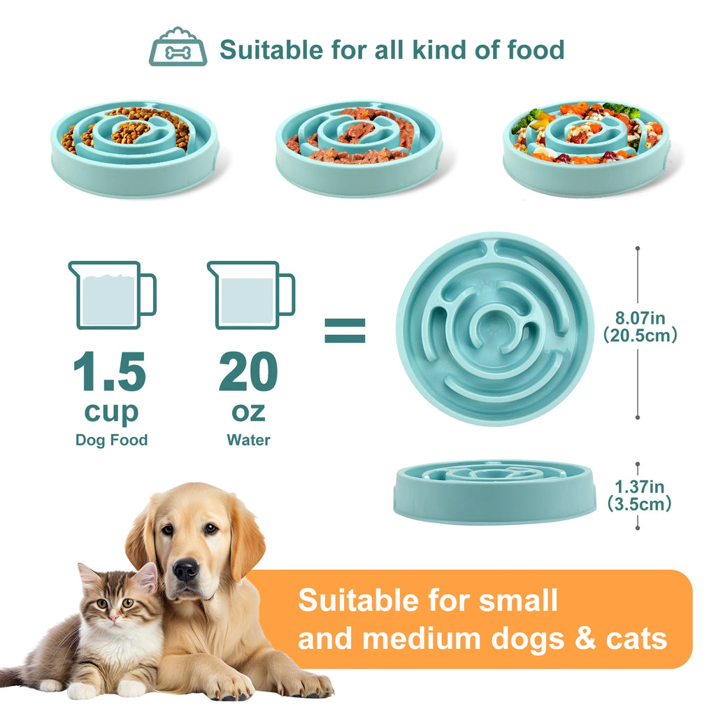 Slow Feeder Dog Bowl – Anti-Gulp Maze Bowl for Healthier Eating, Non-Slip Base