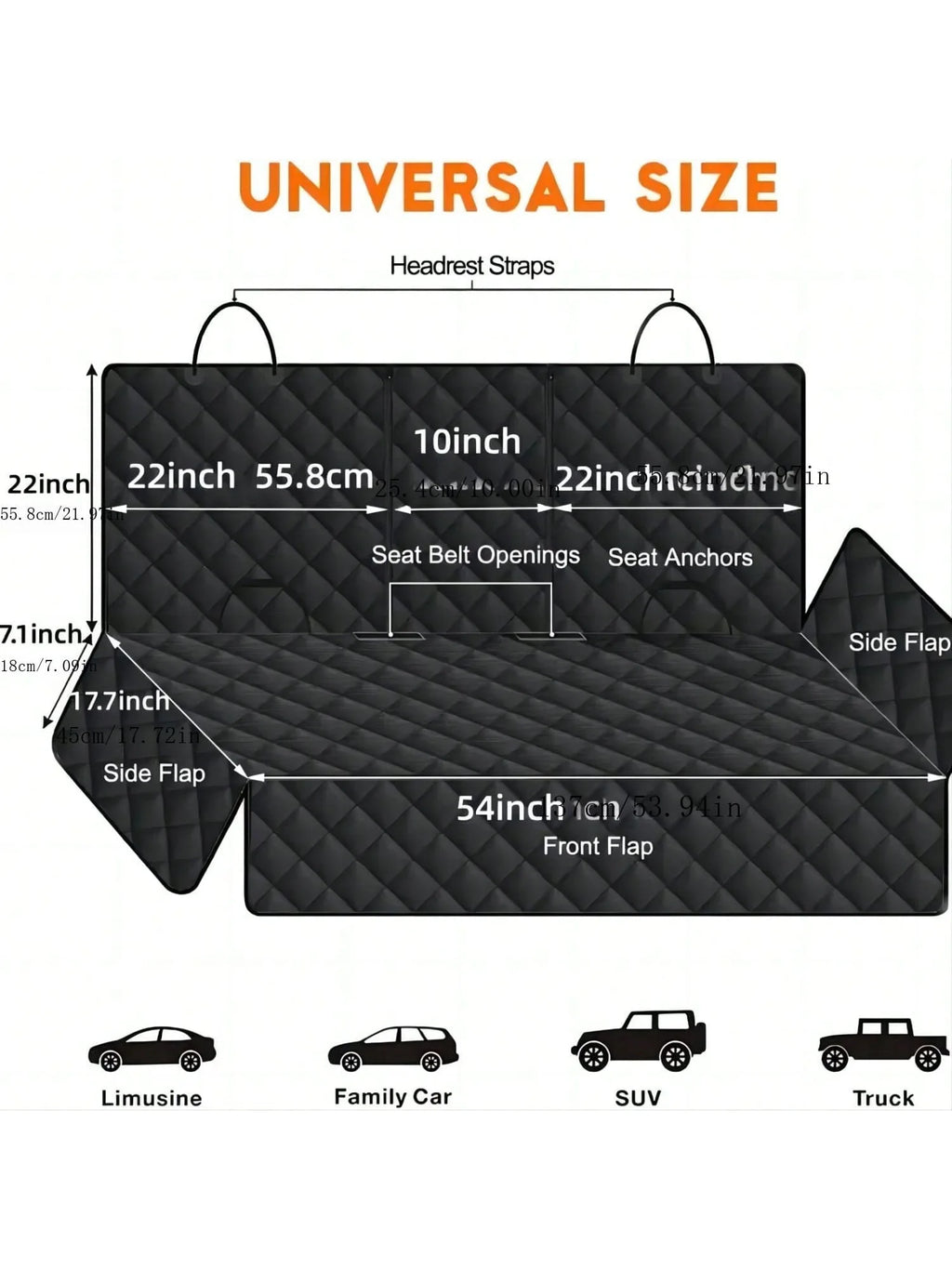 Waterproof Dog Car Seat Cover – Scratch-Proof Back Seat Hammock with Armrest Access