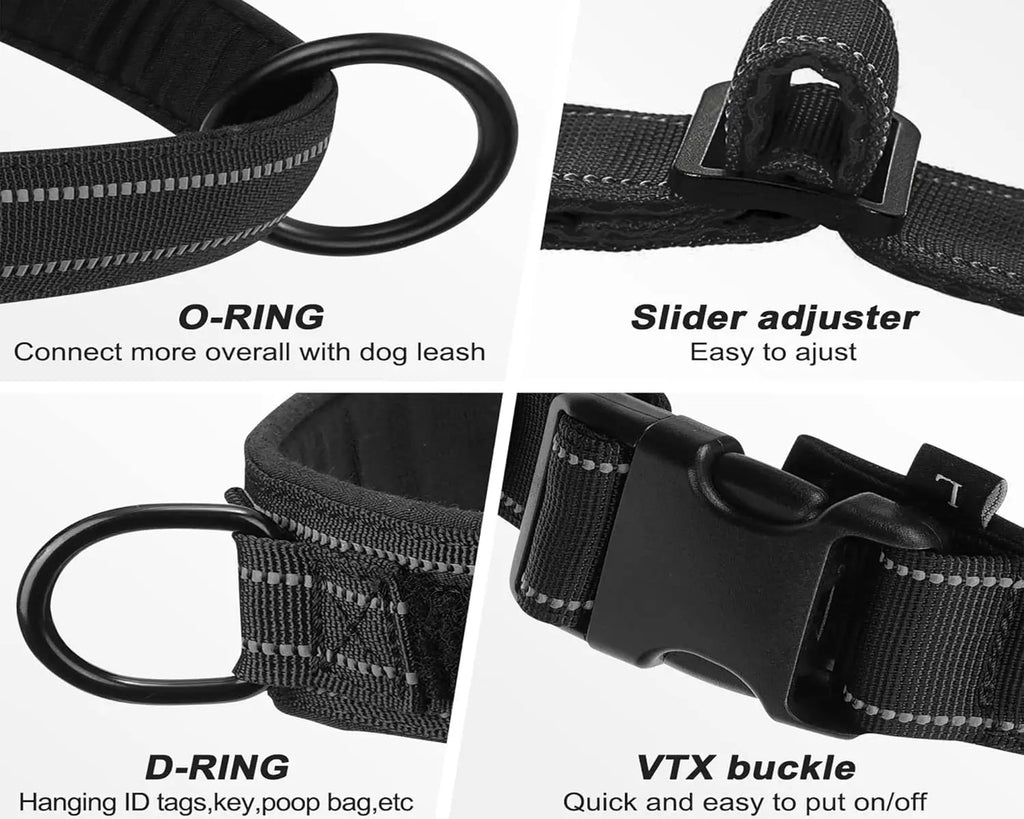 Tactical No-Pull Dog Harness – Heavy-Duty, Reflective & Padded for Large Dogs